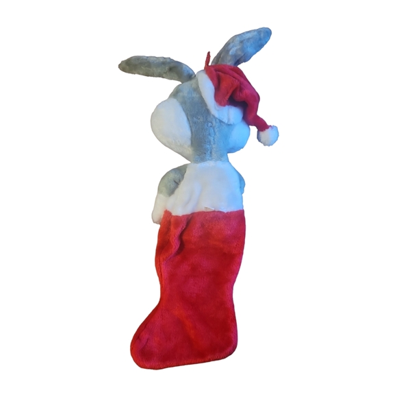 Vtg 91 BUGS BUNNY Warner Looney Tunes Stuffed 3D Christmas Stocking Big 30" - Picture 2 of 4
